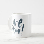 Mug Vous aimez ardoise moderne bleu (Devant gauche)