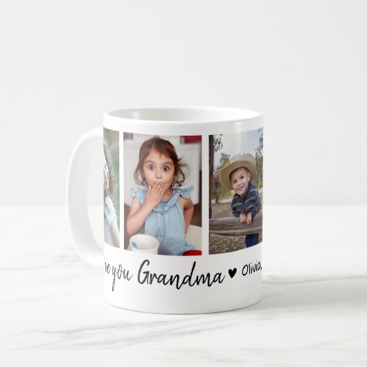 Mug Vous aimez grand-mère petits-enfants 5 Collage pho (Devant gauche)