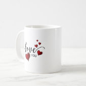 Mug Vous aimez la calligraphie et les coeurs (Devant gauche)