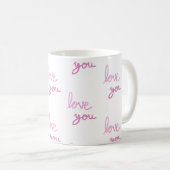 Mug Vous aimez motif d'écriture rose (Devant droit)