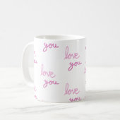 Mug Vous aimez motif d'écriture rose (Devant gauche)