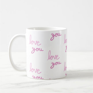 Mug Vous aimez motif d'écriture rose