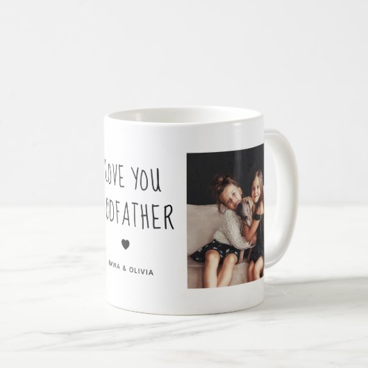 Mug Vous aimez Parrain | Texte manuscrit de deux photo (Devant droit)