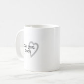 Mug vous aimez plus coeur noir blanc gris moderne (Devant gauche)