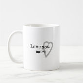 Mug vous aimez plus coeur noir blanc gris moderne (Gauche)