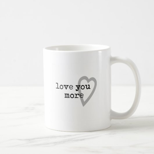 Mug vous aimez plus coeur noir blanc gris moderne (Droite)