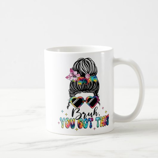 Mug Vous Avez Ce Mal Bun Tie Dye Teacher Test Day (Droite)