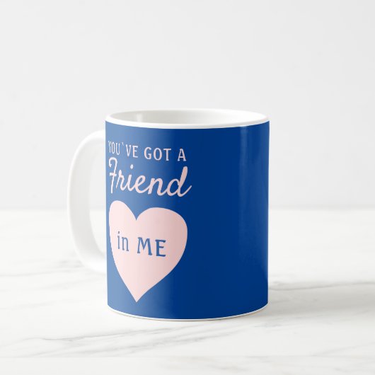 Mug Vous avez un ami Blue Pink Heart Friend (Devant gauche)