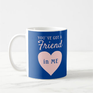 Mug Vous avez un ami Cœur Rose Bleu Amitié