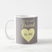 Mug Vous avez un ami de coeur gris-jaune (Gauche)