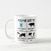Mug Vous devez savoir quand faire drôle Ranch Vaches d (Gauche)