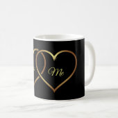 Mug Vous et moi Coeurs d'or Romance (Devant droit)