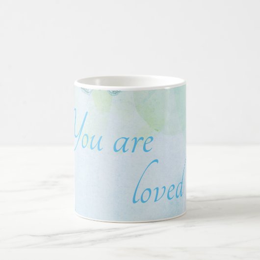 Mug "Vous êtes aimé" Aquarelle bleu (Centre)
