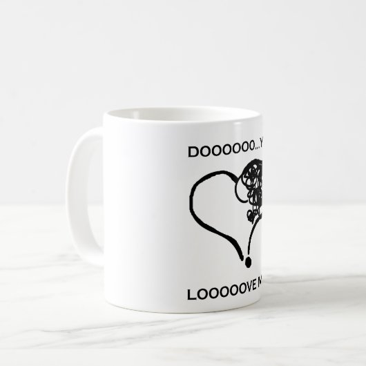 Mug Vous êtes ? Aimez-moi ! (Devant gauche)