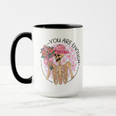 Mug Vous êtes Assez Squelette Fleurs Valentine Retro (Gauche)