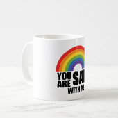 Mug Vous êtes en sécurité avec moi Fierté arc-en-ciel (Devant gauche)