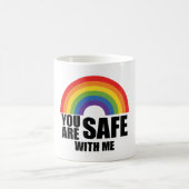 Mug Vous êtes en sécurité avec moi Fierté arc-en-ciel (Centre)
