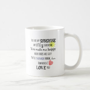 Mug Vous êtes ma Sunshine Word Art Typographie