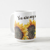 Mug Vous Êtes Mes Sunshine Jaune Tournesols Brown (Devant gauche)