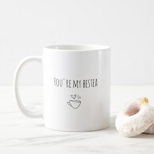 Mug Vous êtes mon Bestea Classic Noir et Blanc (Avec donut)