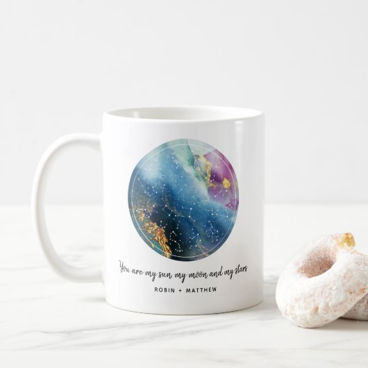 Mug Vous êtes mon soleil, ma lune et les étoiles, cade (Avec donut)