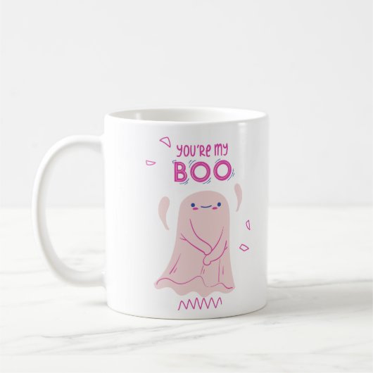 Mug Vous êtes My Boo mignonne Pink Ghost Halloween (Gauche)