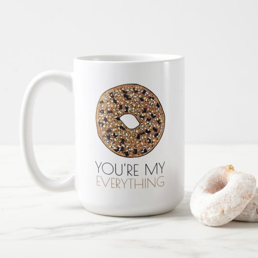 Mug Vous êtes My Everything Bagel Petit déjeuner Amour (Avec donut)