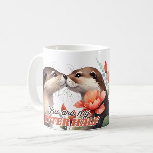 Mug Vous êtes My Otter Half Otter Kissing Valentine (Devant gauche)