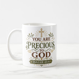 Mug Vous êtes précieux pour Dieu Citation spirituelle 