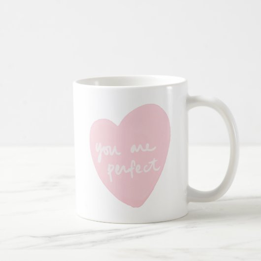 Mug Vous êtes rose blanc personnalisable d'aquarelle (Droite)