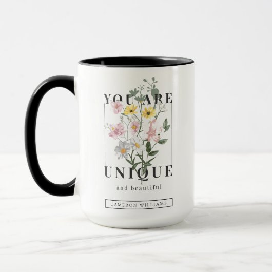 Mug Vous êtes un Slogan floral unique (Gauche)