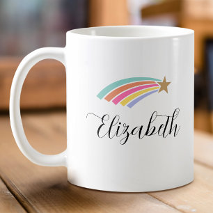 Mug Vous êtes une étoile ! Nom personnalisé Rainbow