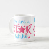 Mug Vous êtes une étoile rose Nom personnalisé (Devant gauche)