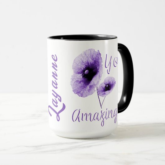 Mug Vous Floral Violet Incroyable (Devant droit)