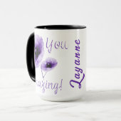Mug Vous Floral Violet Incroyable (Devant gauche)