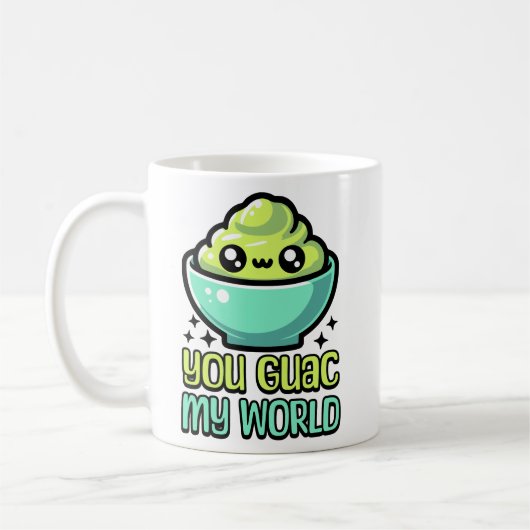 Mug Vous Guac Mon Monde ! Cute Guacamole Pun (Gauche)