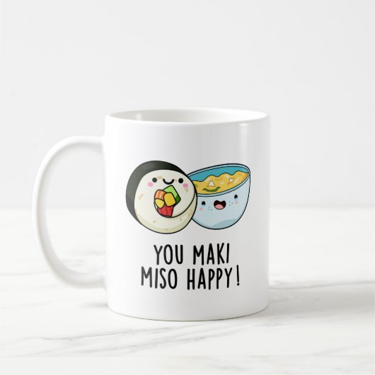 Mug Vous Maki Miso Joyeux Joyeux Pun Japonais (Gauche)