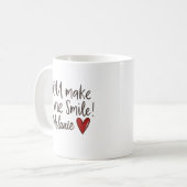 Mug Vous me faites sourire Nom Cœur Saint-Valentin (Devant gauche)