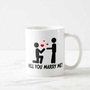 Mug Vous m'épouserez avez plié l'homme de genou et