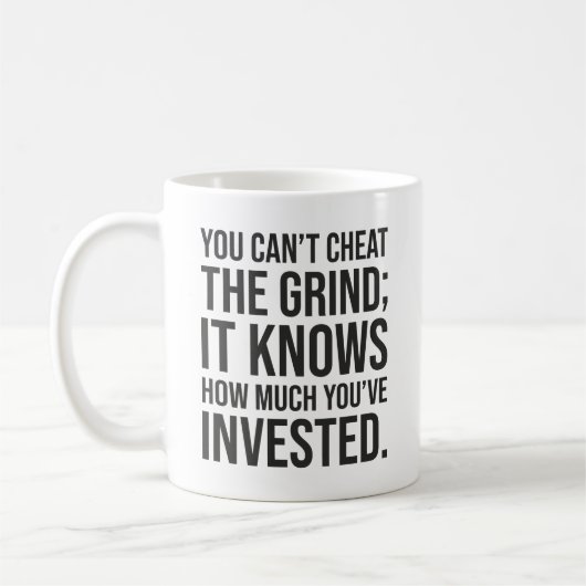 Mug Vous ne pouvez pas tricher La Grind - Motivationne (Gauche)