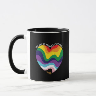 Mug Vous pouvez être vous-même avec moi LGBT Transgenr