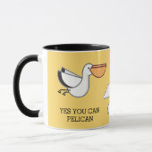MUG VOUS POUVEZ PELICAN BIRD MOTIVATIVE DIRE JAUNE (Gauche)