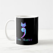 Mug Vous Problème Semicolon Cat Conscience du suicide (Gauche)