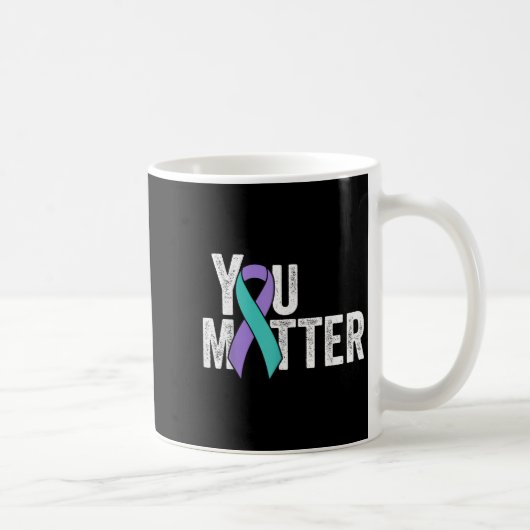 Mug Vous Ruban de sensibilisation au violet sarcelle d (Droite)