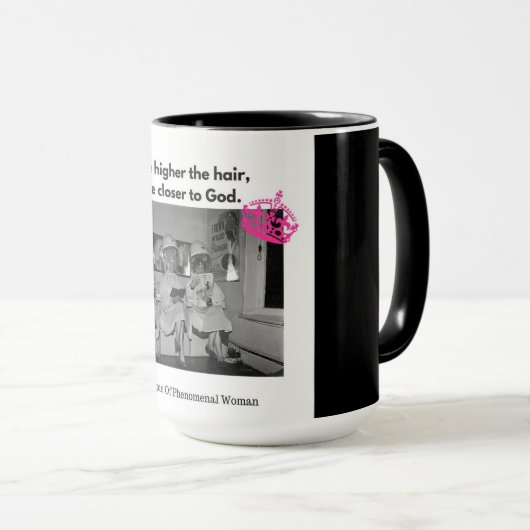 Mug Vous savez plus les cheveux sont hauts, plus près (Devant droit)