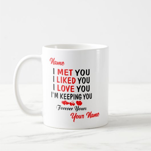 Mug Vous vous êtes rencontrés comme vous les aimez en (Gauche)