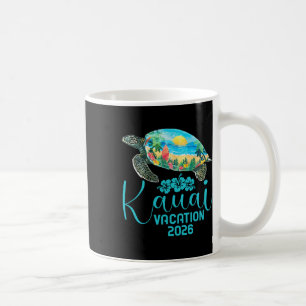 Mug Voyage à Kauai Hawaï 2026 Tortue de mer Vacances d