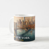 Mug Voyage à New York Pont de Brooklyn (Devant gauche)