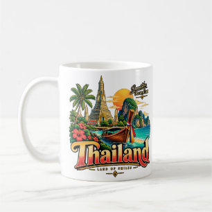 Mug Voyage au Thaïlande Monument Artistique Vintage
