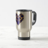 Mug Voyage Coeur Filigree bleu (Devant droit)